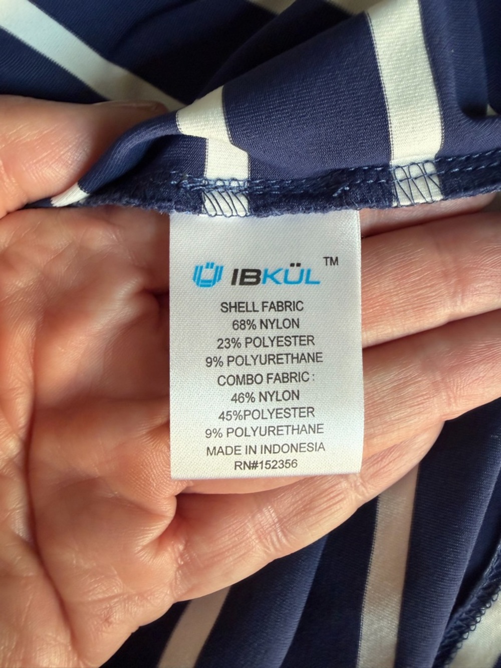 IBKUL UPF 50 Stripe Dress Blue White Zip Neck Golf Tennis Grosgrain Bow Cuffs - Picture 8 of 8